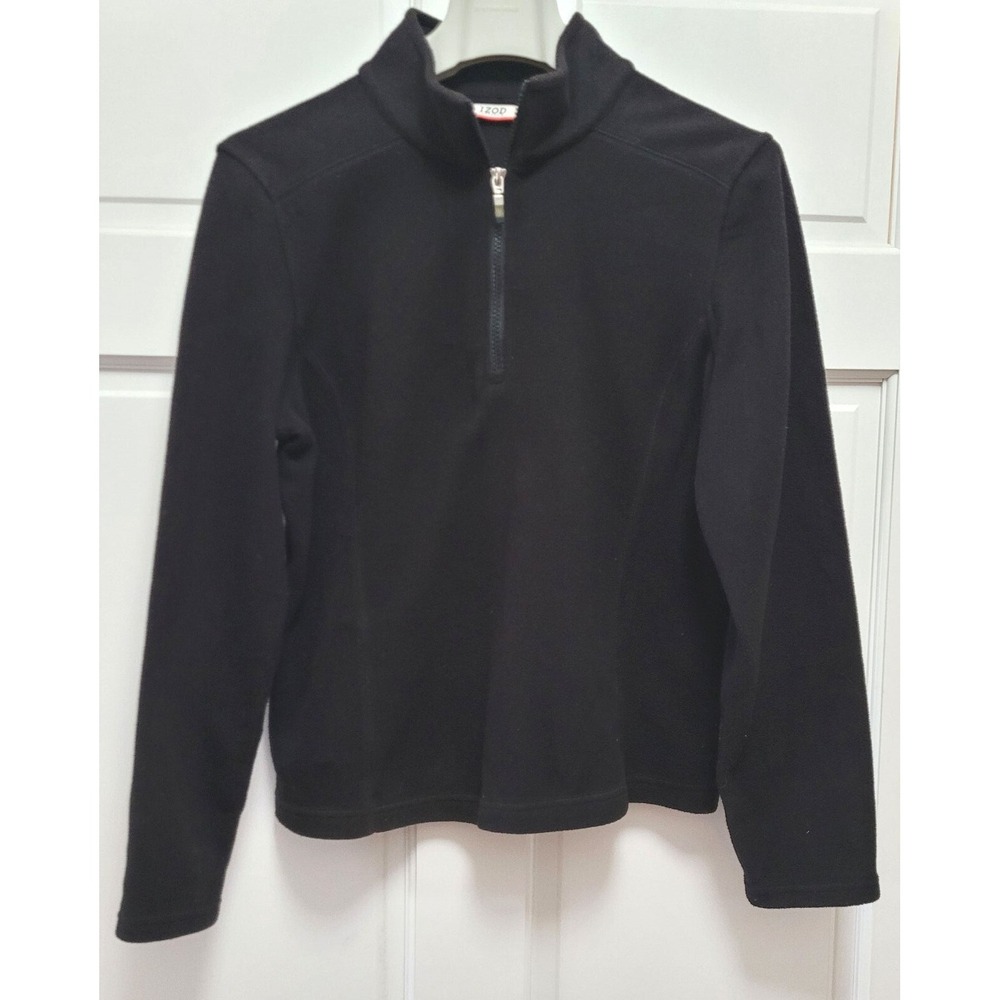 IZOD Perform X Quarter Zip Fleece Jacket - Black - Small